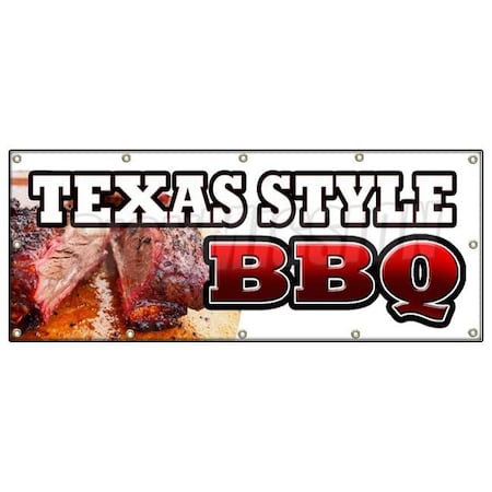 Signmission TEXAS STYLEBBQ BANNER SIGN beef brisket ribs pork bar b que open B-120 Texas Style BBQ
